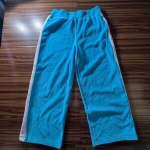 Boston Proper Terry Cloth Pants Womens XS Blue White Stripe Lounge Beach K54